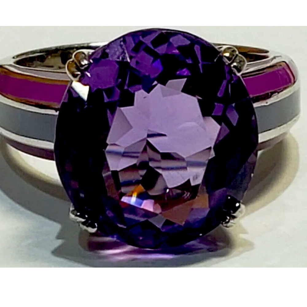 Vintage BH(EFFY) Amethyst Statement Ring Size 7.5